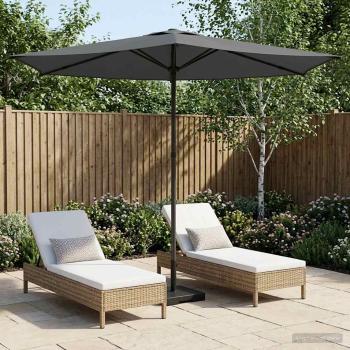 ARDEBO.de - Gartensonnenschirm Rechteckig 2,7 x 2,7 m Polyester Anthrazit