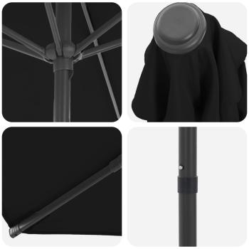 Gartensonnenschirm 270 x 270 cm Polyester Rechtwinklig Schwarz