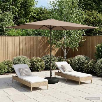 ARDEBO.de - Garten-Schirm mit Fuß 200 x 300 cm Polyester Rechteckig Taupe