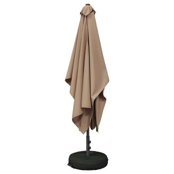 Garten-Schirm mit Fuß 200 x 300 cm Polyester Rechteckig Taupe