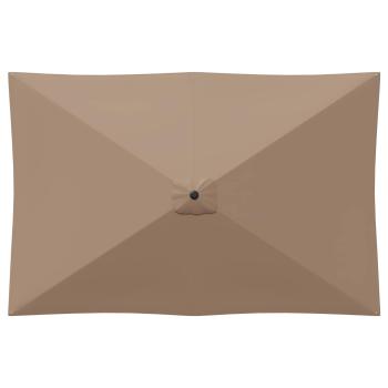 Garten-Schirm mit Fuß 200 x 300 cm Polyester Rechteckig Taupe