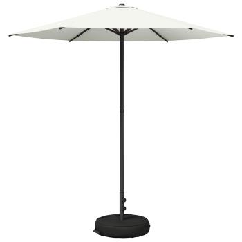Garten-Schirm mit Fuß 230 x 230 cm Polyester Rechtwinklig Creme