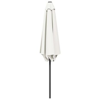Garten-Schirm mit Fuß 230 x 230 cm Polyester Rechtwinklig Creme