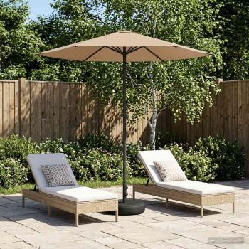 ARDEBO.de - Garten-Schirm mit Fuß 230 x 230 cm Polyester Rechteckig Taupe