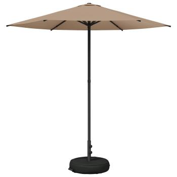 Garten-Schirm mit Fuß 230 x 230 cm Polyester Rechteckig Taupe