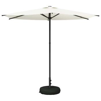 Garten-Schirm mit Fuß 270 x 270 cm Polyester Rechtwinklig Creme