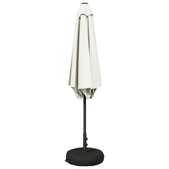 Garten-Schirm mit Fuß 270 x 270 cm Polyester Rechtwinklig Creme