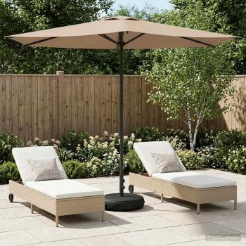 ARDEBO.de - Garten-Schirm mit Fuß 270 x 270 cm Polyester Rechteckig Taupe