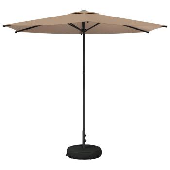 Garten-Schirm mit Fuß 270 x 270 cm Polyester Rechteckig Taupe