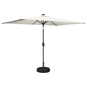 Gartenparasol mit LED-Lichtern und Sockel 200 x 300 cm