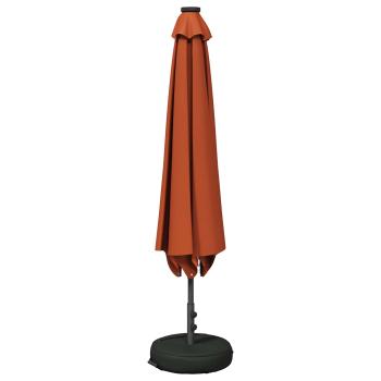 Gartenparasol mit LED-Lichtern und Sockel 200 x 300 cm