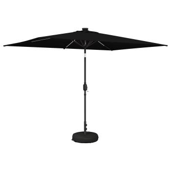 Gartenparasol mit LED-Lichtern und Sockel 200 x 300 cm