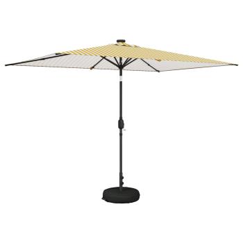 Gartenparasol mit LED-Lichtern und Sockel 200 x 300 cm
