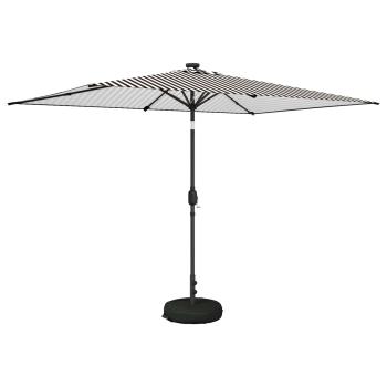 Gartenparasol mit LED-Lichtern und Sockel 200 x 300 cm
