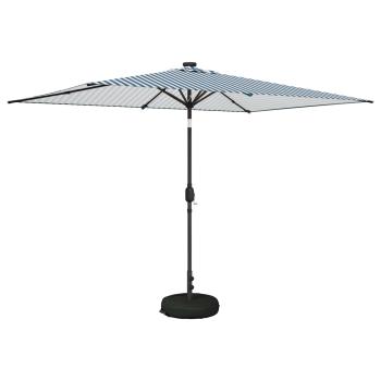 Gartenparasol mit LED-Lichtern und Sockel 200 x 300 cm