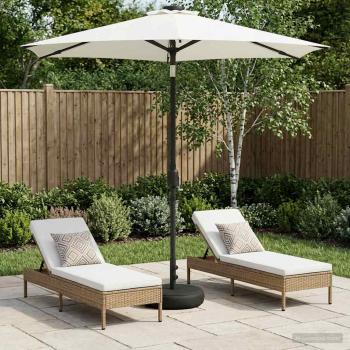 ARDEBO.de - Gartenparasol mit LED-Lichtern und Sockel 2,3 x 2,3 m Polyester