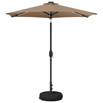 Gartenparasol mit LED-Lichtern und Sockel 230 x 230 cm