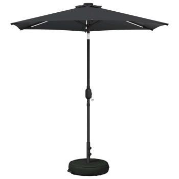 Gartenparasol mit LED-Lichtern und Sockel 230 x 230 cm