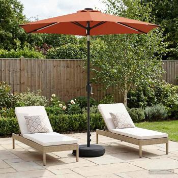 ARDEBO.de - Gartenparasol mit LED-Lichtern und Sockel 230 x 230 cm