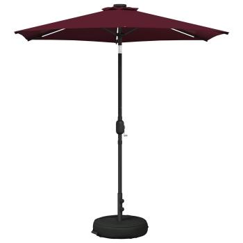 Gartenparasol mit LED-Lichtern und Sockel 230 x 230 cm