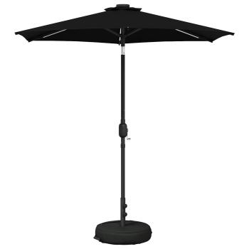 Gartenparasol mit LED-Lichtern und Sockel 230 x 230 cm