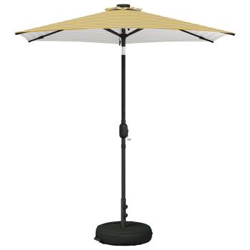 Gartenparasol mit LED-Lichtern und Sockel 230 x 230 cm