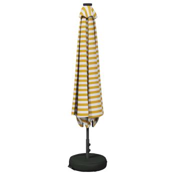 Gartenparasol mit LED-Lichtern und Sockel 230 x 230 cm