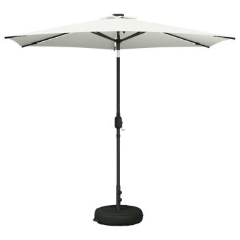 Gartenparasol mit LED-Lichtern und Sockel 270 x 270 cm