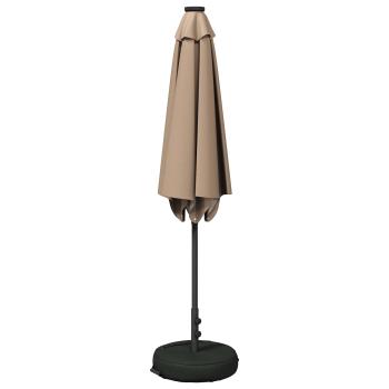 Gartenparasol mit LED-Lichtern und Sockel 2,7 x 2,7 m Polyester