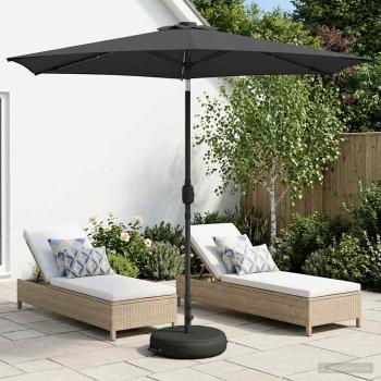 ARDEBO.de - Gartenparasol mit LED-Lichtern und Sockel 270 x 270 cm