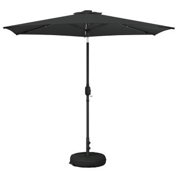 Gartenparasol mit LED-Lichtern und Sockel 270 x 270 cm