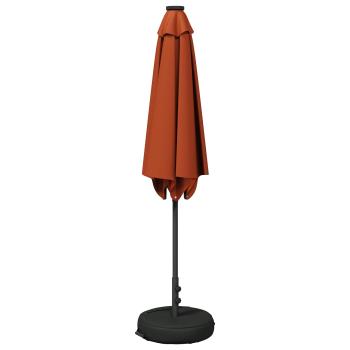 Gartenparasol mit LED-Lichtern und Sockel 270 x 270 cm