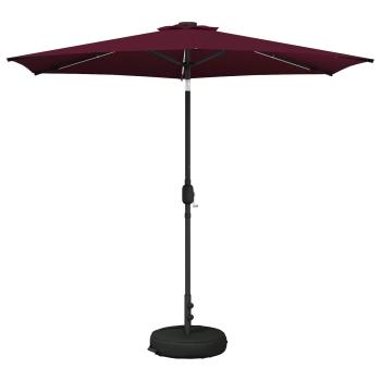 Gartenparasol mit LED-Lichtern und Sockel 270 x 270 cm