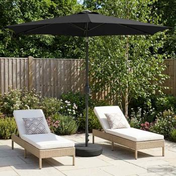 ARDEBO.de - Gartenparasol mit LED-Lichtern und Sockel 270 x 270 cm