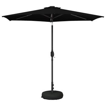Gartenparasol mit LED-Lichtern und Sockel 270 x 270 cm