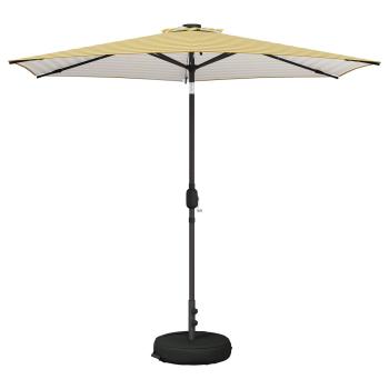 Gartenparasol mit LED-Lichtern und Sockel 270 x 270 cm