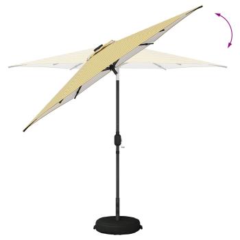 Gartenparasol mit LED-Lichtern und Sockel 270 x 270 cm
