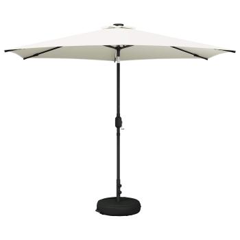 Gartenparasol mit LED-Lichtern und Sockel 300 x 300 cm