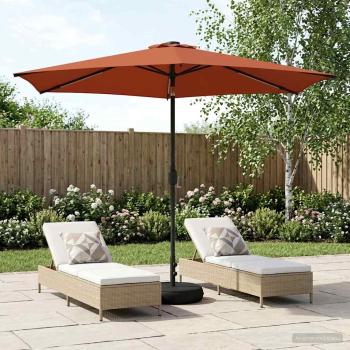 ARDEBO.de - Gartenparasol mit LED-Lichtern und Sockel 3 x 3 m Polyester