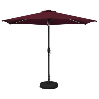 Gartenparasol mit LED-Lichtern und Sockel 300 x 300 cm