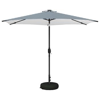 Gartenparasol mit LED-Lichtern und Sockel 300 x 300 cm