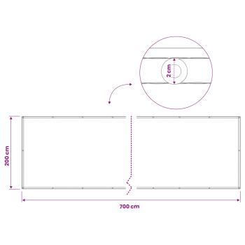 Balkon Sichtschutz 200 x 700 cm Stoff mit PU-Beschichtung