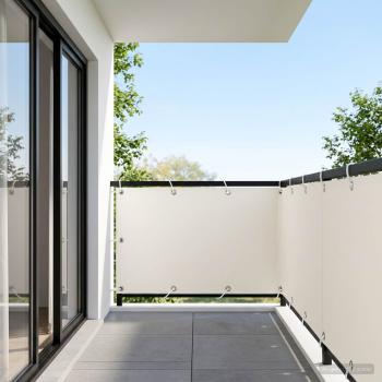 ARDEBO.de - Balkon Sichtschutz 150 x 600 cm Stoff mit PU-Beschichtung Weiß