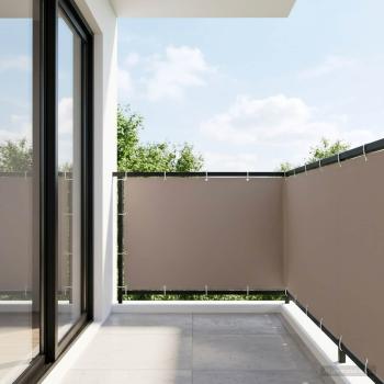Balkon Sichtschutz 150 x 500 cm Stoff mit PU-Beschichtung Taupe
