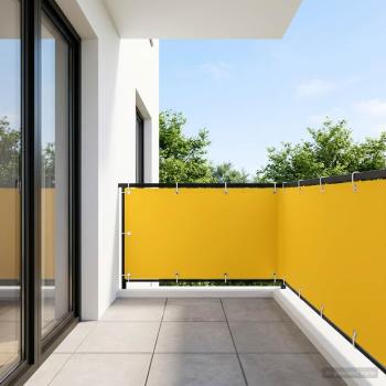 ARDEBO.de - Balkon Sichtschutz 150 x 800 cm Stoff mit PU-Beschichtung Gelb