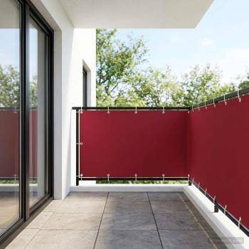 ARDEBO.de - Balkon Sichtschutz 150 x 600 cm Stoff mit PU-Beschichtung Rot