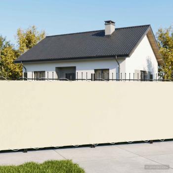Balkon-Sichtschutz 1,2 x 15 m Stoff mit PU-Beschichtung Creme