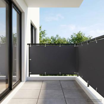 Balkon-Sichtschutz 1,2 x 15 m Stoff mit PU-Beschichtung Schwarz