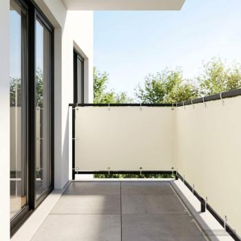 ARDEBO.de - Balkon-Sichtschutz 1,2 x 25 m Stoff mit PU-Beschichtung Creme