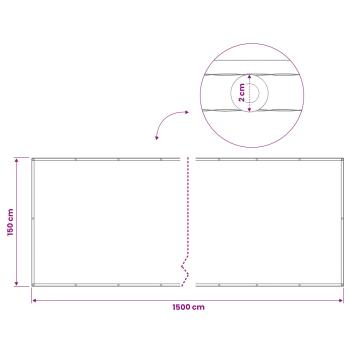Balkon Sichtschutz 1,5 x 15 m Stoff mit PU-Beschichtung Beige